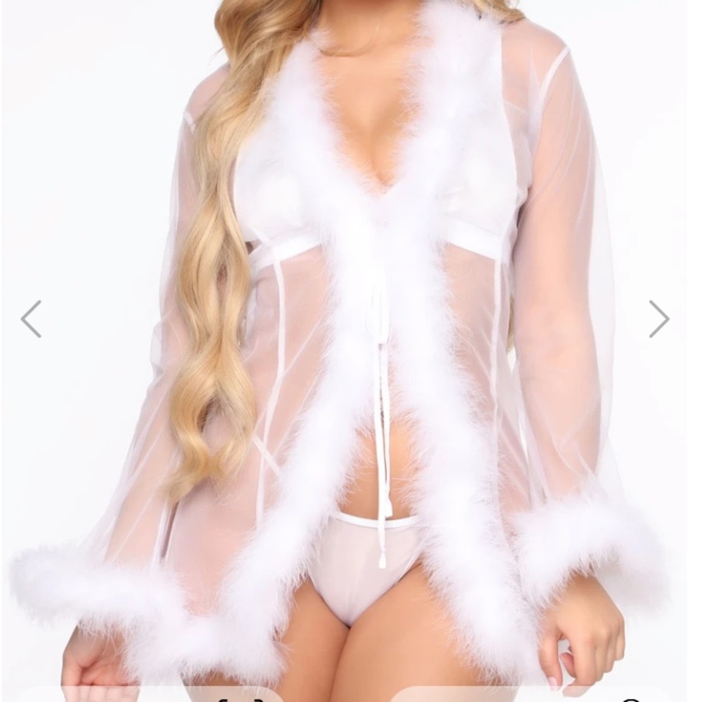 new white see through robe